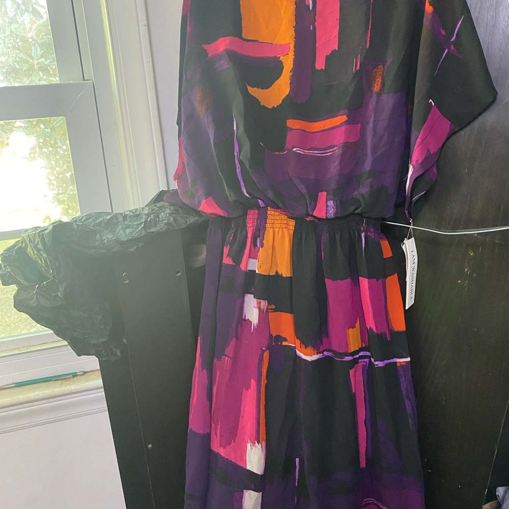 Fun Multicolor Abstract Dress - Picture 2 of 3